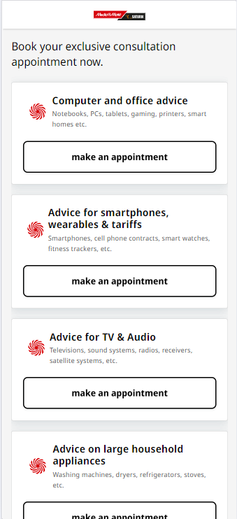 Appointment booking solution tailored to store departments
