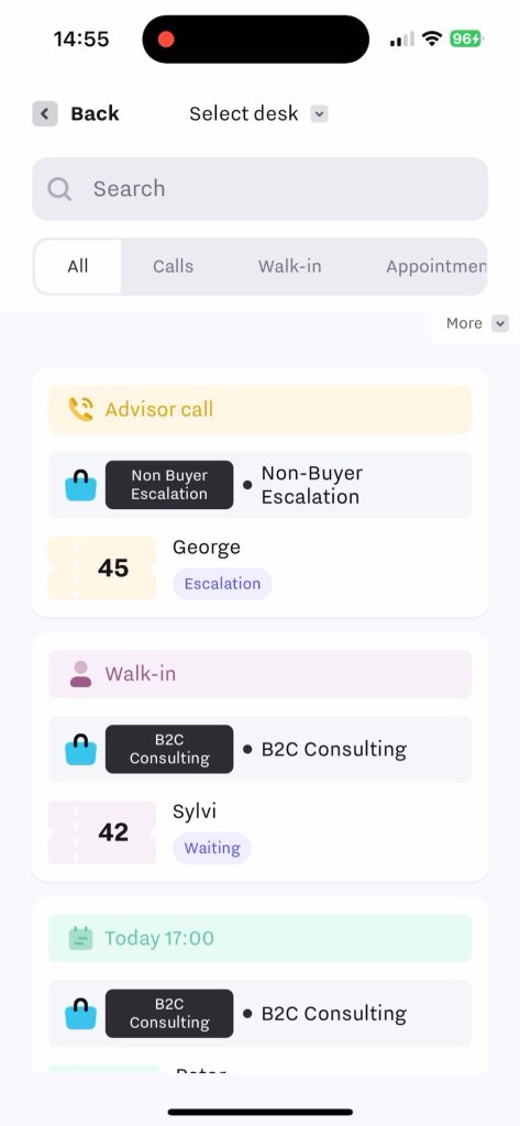 Customized retail sales caller app covering all customer assistance needs
